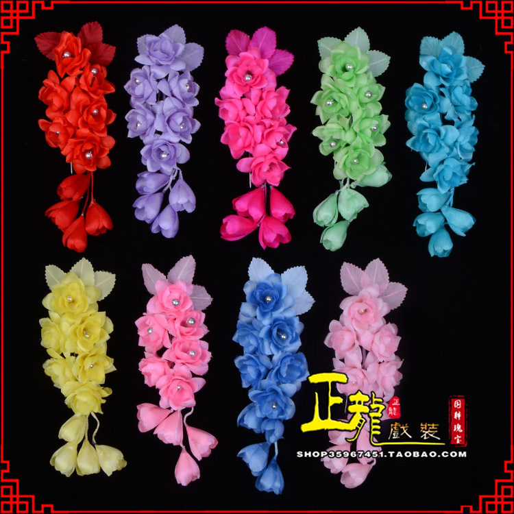 阳东鬓花头饰小花头花 真丝绢花